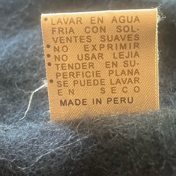 Alpaca Camargo Alpaca Wool Fringed Scarf Dark Gray Great Gift - Picture 5 of 7